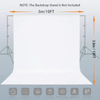 12x10 FT White Backdrop Background for Photography, 100% Polyester Photo Booth Backdrop Foldable Washable White Screen for Portrait Photoshoots Booth Party Video Studio