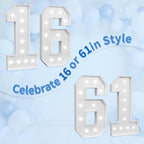 imprsv Marquee Numbers Large 16th-Birthday Decorations: 4ft Light Up Number Party Decor 16 Year Old Girl and Boy Birthday Decoration Backdrop Anniversary Cardboard Big Mosaic Balloon Frame Number 16