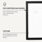 Opposite Wall - 9x12 in - Black Oak Wood Picture Frame - Lightweight, Versatile & Shatterproof - Wall Hanging Poster or Photo Frame - Wall Decor for Office, Gallery & Home