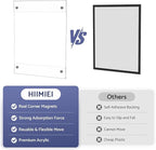 HIIMIEI Magnetic Acrylic Sign Holder 8.5 x 11 - Clear Picture Frame for Refrigerator with 4 Strong Magnets, Reusable Kids Artwork Posters Frames for Metal Surfaces, Whiteboard (3 Pack)