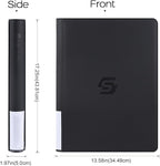 Snekdy premium 1024-pocket trading card binder, 16-pocket cards album, waterproof PU-leather Cover album with side loading, holds gaming, baseball, basketball & sports cards (Black)
