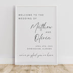 Welcome Wedding Sign Personalized, Personalized Wedding Welcome Sign Modern, We're So Glad You're Here