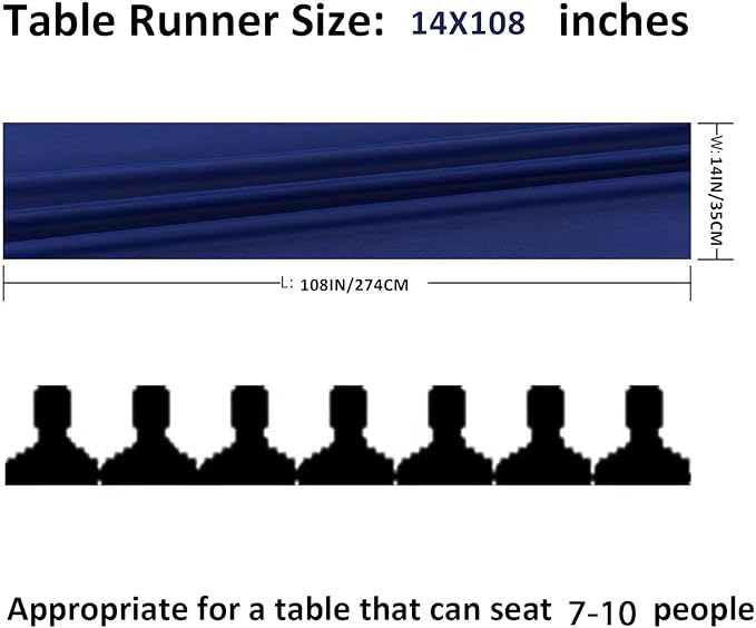 12Pack 9ft Chiffon Table Runner 14x108 Inch Sheer Romantic Table Runner for Wedding Birthday Party Bridal Shower Outdoor Decoration-Royal Blue