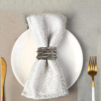 Black Napkin Rings - 6 PCS Metal Napkin Rings(Twisted Wire) Napkin Holders Buckles for Family Dinner, Wedding, Party,Table Decorations