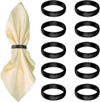 Black Napkin Rings-10 Pcs Stainless Steel Napkin Rings,Metal Napkin Ring for Table Settings Wedding Christmas Party Dinner Table