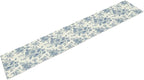 Floral Table Runner, Retro Blue Flower Chinoiserie Sketch Pattern Print Table Runner for Kitchen Dinning Table Runner Decor Home Wedding Party Holiday, 13x36 Inch