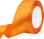 Orange Solid Satin Ribbon 1-1/2 Inch 25 Yards Solid Polyester Fabric Ribbon for Gift Wrapping Wedding Christmas Baby Shower Birthday Party Decoration Handmade Immortal Flower Craft