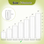 12Pack Glass Cylinder Vases for Centerpieces - 10 Inch Tall Flower Vase for Wedding Decorations, Floating Candle Holder Vase Bulk,Glass Hurricane Candle Holders for Table Shelf, Party, Home Decor