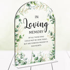 Wedding Memorial Sign，In Loving Memory Wedding Sign，Weddings Supplies 5x7 Inch, Wedding Decor Loving Memory Sign for Ceremony And Reception，Arch Acrylic Table Signs for Wedding, Anniversary (Foliage)