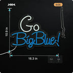 Go big blue neon sign University Slogan neon sign for wall decor Kids Room Decor Bar Game Room Man Cave Gift