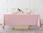 Surmente Pink Tablecloth 60 x 102-inch Rectangular Polyester Table Cloth for Weddings, Banquets, or Restaurants