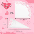 GWHOLE 100 Pcs Wedding Confetti Cones, Heart Paper Petal Cone for Wedding Party, White