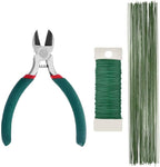 Paxcoo Floral Tape and Floral Wire Arrangement Tools Kit with Wire Cutter 26 Gauge Stem Wire and 22 Gauge Paddle Wire for Bouquet Stem Wrap Florist