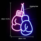 Lucunstar Boxing Gloves Neon lights Pink Blue LED Light Sign Boxing Gloves Neon Signs for Gym Wall Decoration Boxing Gloves Neon Light with USB/Switch,Room Decor, Man Cave Decor for Men