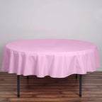 Efavormart Round Tablecloth, 90 Inch Stain & Wrinkle Resistant Washable Table Cloth, Decorative Polyester Fabric Table Cover for Banquet, Wedding, Dining- Pink