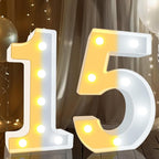 Pooqla 15th Birthday Decoration for Girls Boys, Decorative LED Light Up Numbers, Marquee Numbers 15 Sign for Party Backdrop 15th Wedding Anniversary Decor, Warm White and Cool White Number 15