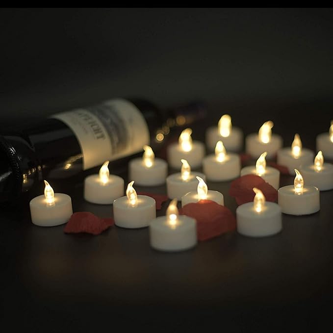 Tea Lights, 200PACK Flameless LED Tea Lights Candles, Flickering Warm White, 200 Hours Battery-Powered Tea Light, Ideal Party, Wedding, Birthday, Gifts Home Decoration