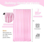 10 x 7 Feet Light Pink Backdrop Curtain for Partie, Background Curtains for Photoshoot, Birthday, Wedding, Halloween, Thanksgiving, Christmas Day, New Year Party Decorations 5Ft x 7Ft, 2 Panels