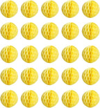 20pcs Honeycomb Decoration - Paper Flower Balls, Tissue Pom Poms for Birthday Wedding Home Decor (3inch, Yellow)