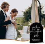 Black Pick a Seat Not a Side Wedding Sign, Engagement Bridal Shower Decor fo Ceremony Reception Party, Weddings Table Acrylic Sign