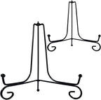 2PCS Premium Black Iron Plate Stands for Display 8 Inch, Decorative Solid Metal Plate Holders for Displaying, Mini Easel, Frame, Book, Card, Plaque, Bowl, Picture Stands for Display