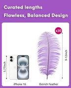 NEWONG 30pcs Light Purple Ostrich Feathers Natural Bulk 9-12in（23-30cm） Vase Craft Wedding Home Party Centerpieces Christmas Day Decoration