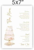 Personalized Printed Wedding Menu, Set of 25 Wedding Menu, Modern Wedding Menu, Simple Menu, Wedding Menu Cards, Dinner Menu Card, Birthday, Shower, Quinceanera, Party, Made in USA