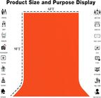 6x9FT Pure Orange Backdrops Solid Background for Birthday Portrait Photoshoot Advertising Shooting