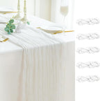 Sioloc Ivory White Cream Cheesecloth Table Runner Fall Autumn Decor for Home 10ft Table Cloth for Tea Wedding Birthday Party Baby Bridal Shower Halloween Thanksgiving