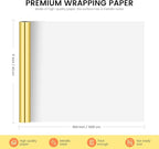 KMER LIFE Metallic Wrapping Roll (Gold) - 17 x 394 Inch, Premium Gift Wrapping for Birthday, Wedding, Christmas, Parties