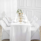 Ascoza 2pack 90x90 Inch White Square in Polyester Fabric Tablecloth for Wedding,Banquet,Restaurant and Parties