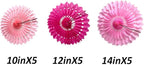 15pcs 10'' 12'' 14'' Paper Fans Decorations Pink Theme Party Decor Round Tissue Paper Fans Hanging Fans Set Party Paper Honeycomb Fans Decorations for Party Birthday Wedding Events