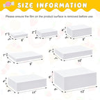 Leinuosen 7 Pcs Large Buffet Risers Set 6" to 12" Acrylic Display Box Catering Dessert Table Riser Food Display Decorative Stand with Hollow Bottom for Catering Supplies(White, Rectangle)
