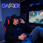 Gamer Neon Sign,Gamepad Shaped Dimmable LED Light Signs for Wall Art Decor,Gaming Backdrop for Game Room Bar Bedroom Club Party Man Cave,Game Gift for Boys Teen Men USB Powered（15.4"*4.1"）