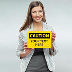 AccuformNMC Custom OSHA Style Caution Sign 7 x 10 Inches Aluminum Safety Sign, Customizable "Your Text Here", American Made Safety Tags, Signs, and Labels