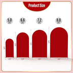 LEBENGURU Upgraded 6FT Wedding Arch Cover, Red Spandex Fitted Arch Backdrop Cover, Round Top Chiara Stand Covers for Birthday Party Baby Shower Banquet Balloon Décor