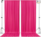 AK TRADING CO. 10 feet Wide x 12 feet Long IFR Polyester Backdrop Drapes Curtains Panels with Rod Pockets - Wedding Ceremony Party Home Window Decorations - Fuchsia