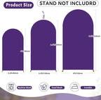 7.2FT Purple Arch Backdrop Cover - Polyester Fitted Wedding Arch Stand Covers Round Top Chiara Arch Backdrop Cover for Birthday Party Banquet Photo Background Decoration