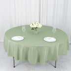 Efavormart Round Tablecloth, 90 Inch Stain & Wrinkle Resistant Washable Table Cloth, Decorative Polyester Fabric Table Cover for Banquet, Wedding, Dining- Sage Green