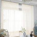 Window Beige Sheer Curtains 130 Inches Long 2 Panels Sheer Curtain Basic Rod Pocket Panel for Bedroom Children Living Room Yard Kitchen (Beige, 52" W x 130" L | 2 pcs)