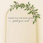 Seating Chart Sign, Wedding Mirror Decal, Thank You for Being Here Find Your Seat, Wedding Seating Chart Header Vinyl Decal, Your Seat Awaits Wedding Sign Decal, Mirror Sticker for Seating (Black, Wide 17")