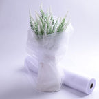 Crystal Organza Fabric Tulle - 16" by 50 Yards Sheer Fabric for Wedding Party Decoration Bridal Shower Tutu Roll Netting Spool Ribbon Wrapping (White)