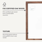 Opposite Wall - Set of 2-5x7 in - Dark Solid Oak Wood Picture Frames with Mat - Wall Hanging & Tabletop Photo Frame - Pictures Display 4x6 with Mat, 5x7 without - Office, Gallery & Home Decor