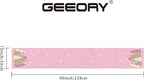 GEEORY Christmas Table Runner 13x90 Inch, Xmas Trees Snowflakes Holiday Decorative Farmhouse Table Decoration for Kitchen Dinning, Indoor Outdoor Dinner Party Decor (Pink) GT153-90