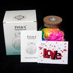 Preserved Real Roses with Colorful Mood Light Wishing Bottle,Eternal Rose，Never Withered Flowers,for Bedroom Party Table Decor, Christmas Anniversary,Valentine's,Mother's Day, (Multi)