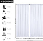 10ft x 10ft White Chiffon Backdrop Curtains, Wrinkle-Free Sheer Chiffon Fabric Photo Curtain Drapes for Wedding Ceremony Arch Party Stage Photography Decorations