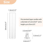NUPTIO Hurricane Glass Candle Holders: Set of 2 Candlestick Holder with Cylinder Covers 11.8 inch Tall Windproof Clear Taper Candle Stand for Fall Thanksgiving Christmas Decor