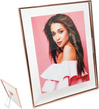 Heart Frame, 8"x10", Rose Gold Floating Frame with Romantic Heart Stand, For Picture 7x9, 6x8, 5x7, Classy For Wedding, Anniversary, Birthday