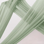 MLMC Sage Green Wedding Arch Draping Fabric 1 Panel 29" x 20 FT Extra Long Gauze Drapes Sheer Backdrop Curtains 6.6 Yards Outdoor Drapery Panels for Wedding Ceremony Party Ceiling Decoration