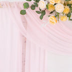 Socomi Blush Pink Wedding Arch Draping Fabric 29" x 20Ft 1 Panel Sheer Outdoor Curtain Drapes Extra Long for Bridal Baby Shower Ceremony Birthday Party Decor